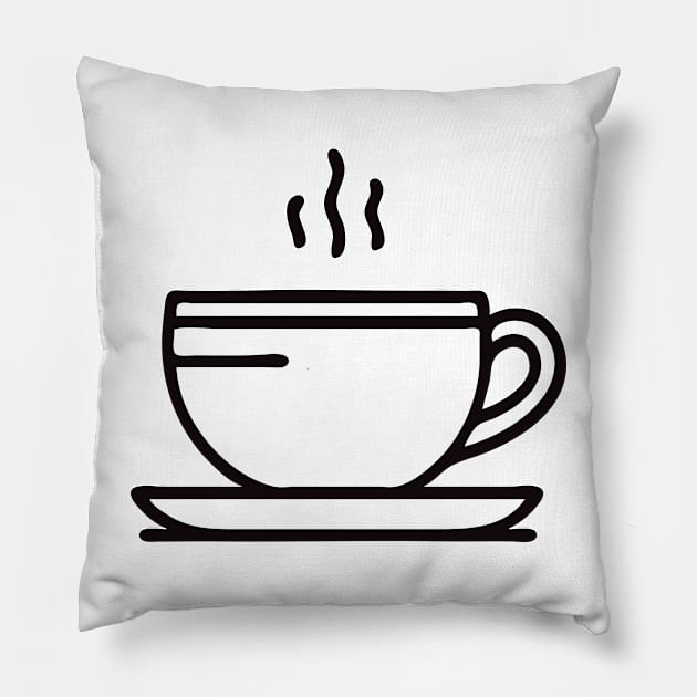Sip and Unwind: Minimalist Tea Cup Pillow by Pawsitive2Print