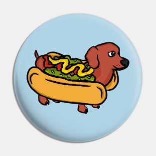 Dachshund in Hot Dog Costume Pin