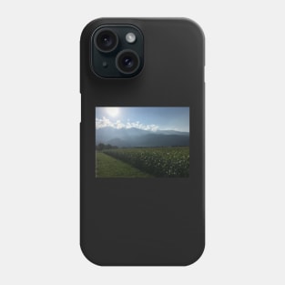 Mountains bathed in sunlight and mist Phone Case