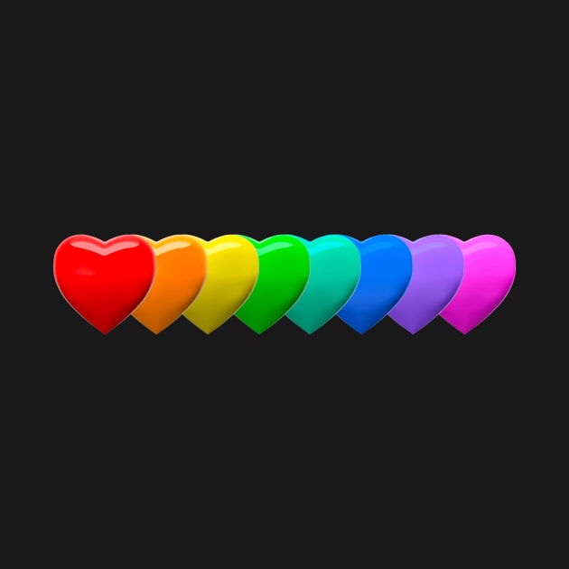 Rainbow hearts in colorful love by Visualisworld