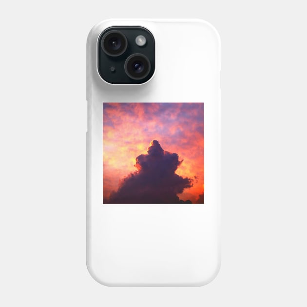 Clouded Sky Scene, Vintage Wall Art, Cloudy Sky Landscape, Sunny Sky, Sunrise Sunset, summer skies Phone Case by Nature-Arts