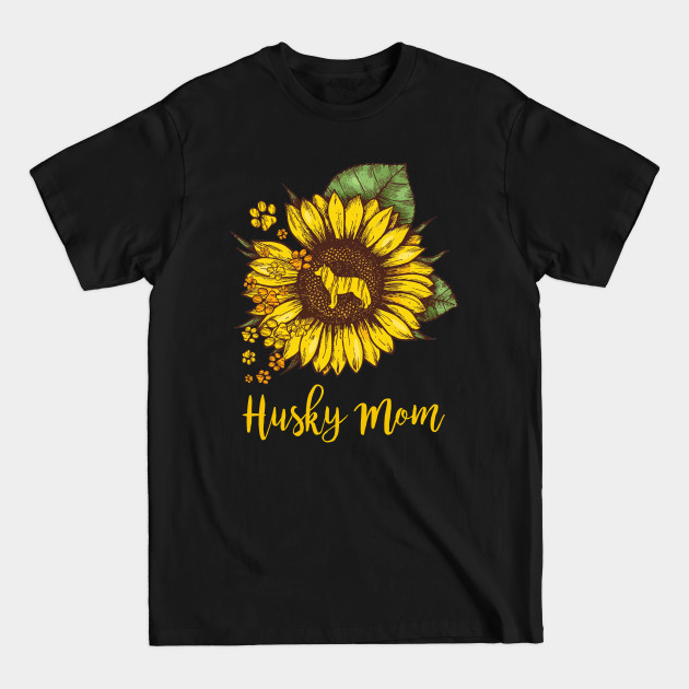 Disover SUNFLOWER HUSKY MOM - Mom - T-Shirt