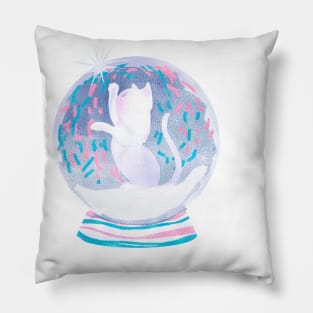 Snow globe & kitty Pillow