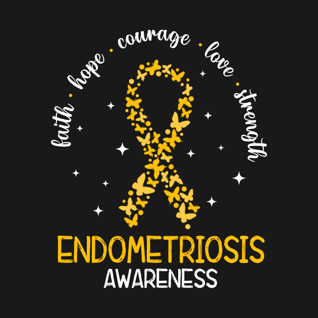 Endometriosis Awareness Proud Endometriosis Warrior, Yellow Ribbon by artbyhintze