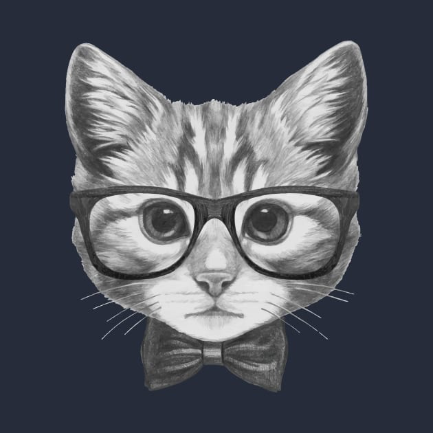 Cat with glasses and bow tie by AnimalsFashion