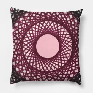 Spirograph 35-point Black Maroon Pattern Pillow