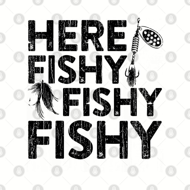 Here Fishy Fishy Fishy // Black by Throbpeg