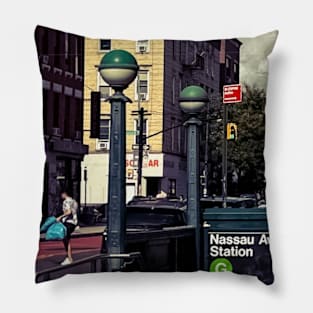 Nassau Avenue Brooklyn NYC Pillow