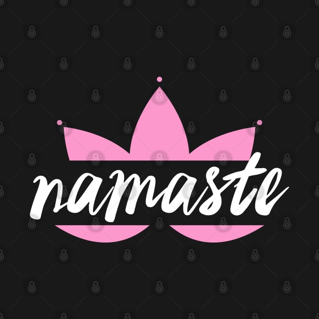 Namaste on pink yoga lotus Yoga design by FOGSJ
