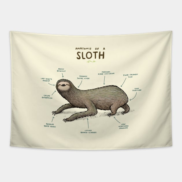 Anatomy of a Sloth Tapestry by Sophie Corrigan