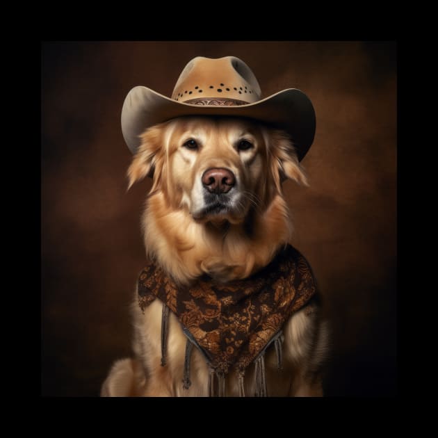 Cowboy Dog - Golden Retriever by Merchgard