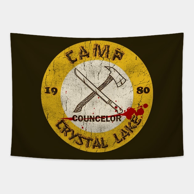 Vintage Camp Crystal Lake Counselor Tapestry by StudioPM71