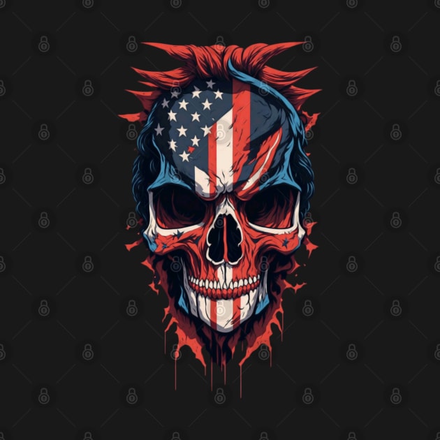 American Flag Skull by Etopix