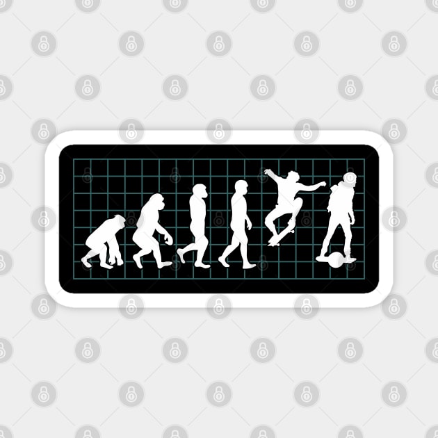 Evolution of Onewheel - Funny One wheel One Life Float Eskate Magnet by Funky Prints Merch