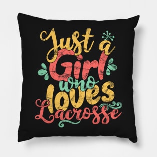 Just A Girl Who Loves Lacrosse Gift print Pillow