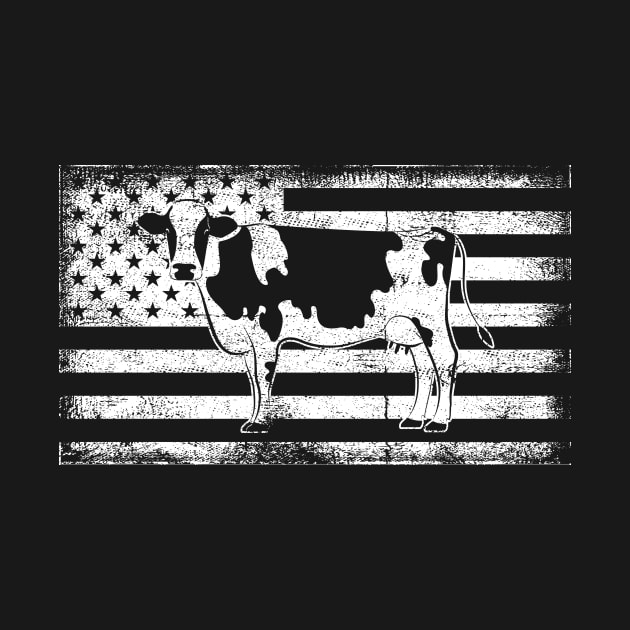 Cow Retro US Flag by shirtsyoulike