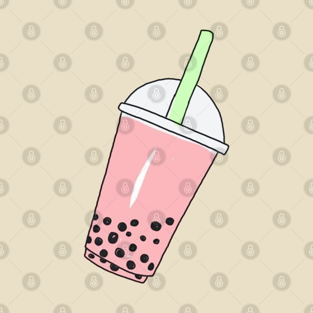 Strawberry Milk Bubble Tea by PeachPantone