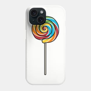 Fun Swirl Rainbow Lolly Pop Cartoon Style Illustration Phone Case