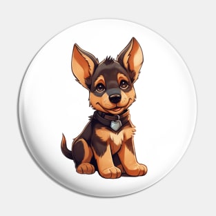 Cute Cartoon German Shepherd Puppy Dog Pin