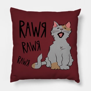 Cute kitty roaring Pillow