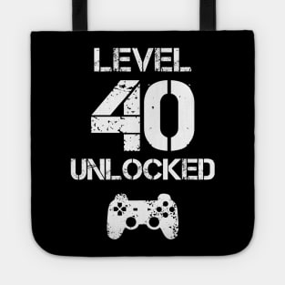 Level 40 Unlocked T-Shirt - 40th Birthday Gift Tote