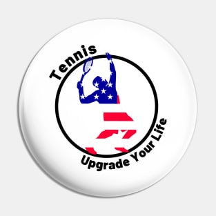 US Open Tennis USA Flag Silhouette Pin