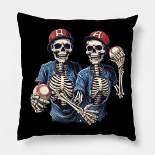 Skeleton Baseball - Halloween Baseball Design Pillow