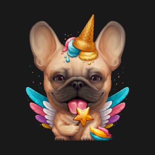 Fawn French Bulldog Ice Cream Unicorn T-Shirt