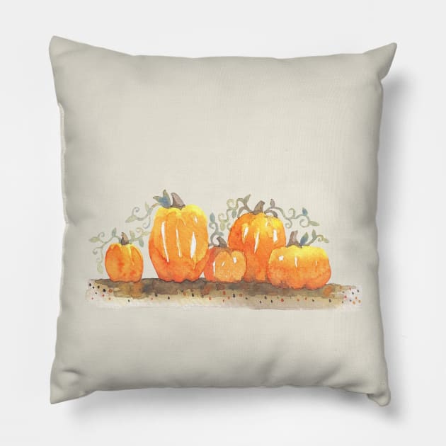 Pumpkin Family Pillow by BeanandBear
