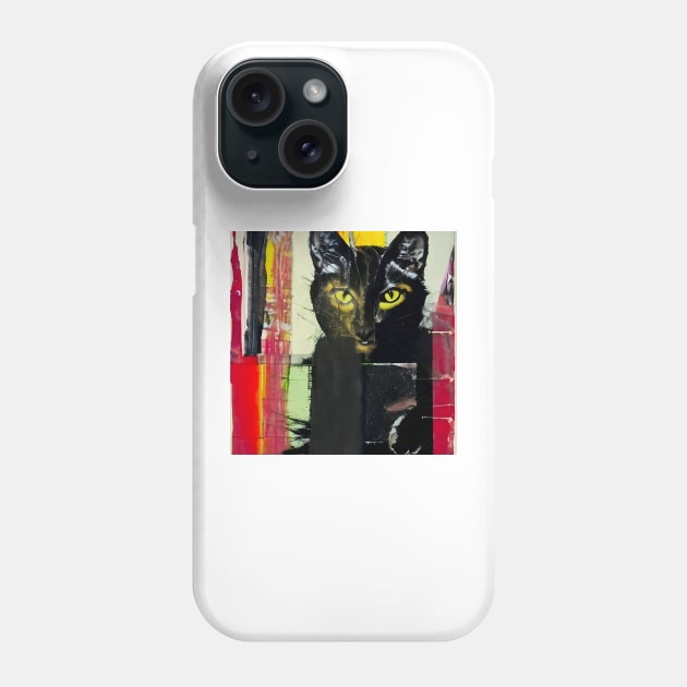 Funky Black Cat Phone Case by nikolaeftimov