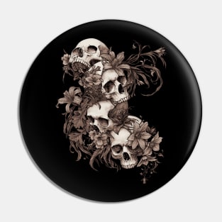 Garden of Skulls -sepia Pin