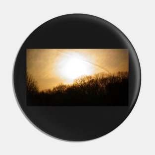 Golden Sunset in Overcast Sky Pin