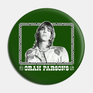 Gram Parsons /\/\/\/ Retro Faded-Style Fan Art Design Pin