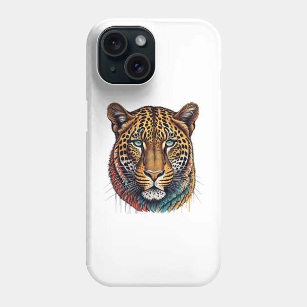 Leopard Face Print Phone Case by Ruggeri Collection
