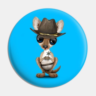 Cute Baby Kangaroo Sheriff Pin