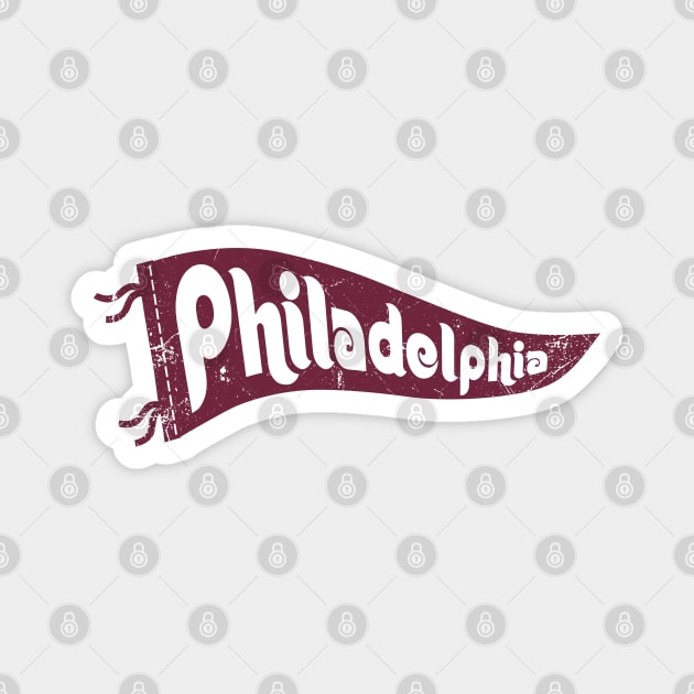 Philadelphia Retro Pennant - White Magnet by KFig21