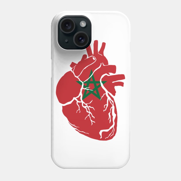 Anatomical heart design, Moroccan flag Phone Case by Bun Art Store