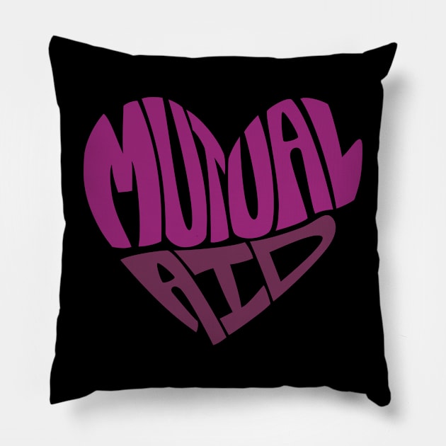 Mutual Aid Heart — Purples Pillow by leemeredith