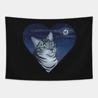 Silver Tabby Cat Tapestry