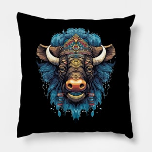 DMT Art Psychedelic Buffalo Pillow