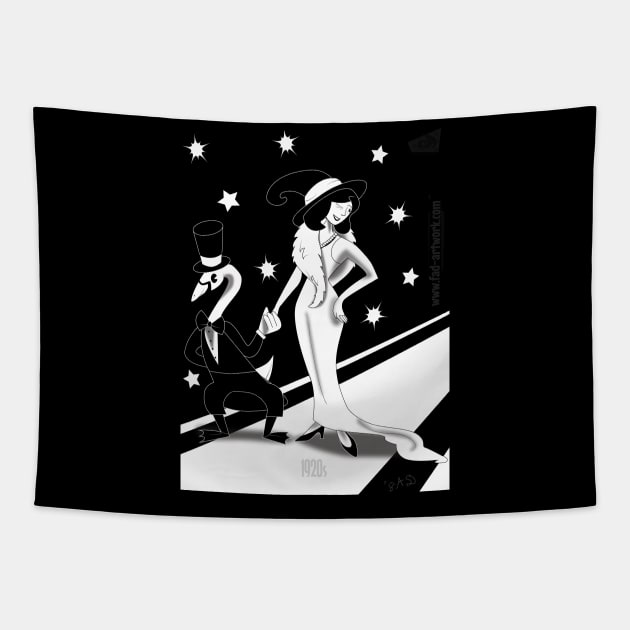 1920s Movie Star Witch Tapestry by Fad-Artwork