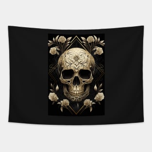 Art Deco Skull & Roses Tapestry