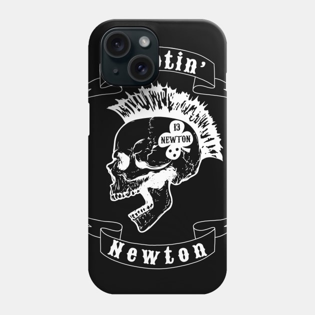 Shootin’ Newton (White Skull) Phone Case by knightwatchpublishing