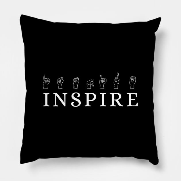 Inspired Deaf Sign Language Shown Words Using Their Hands Pillow by mangobanana