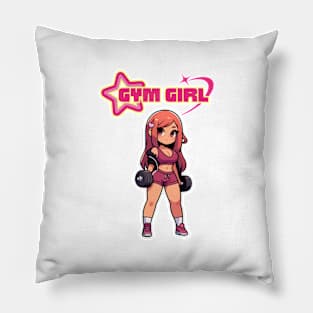 Dumbbell Babe Gym Girl | Japanese Anime Illustration Pillow