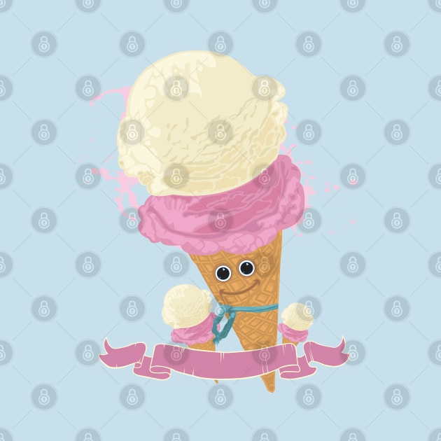 Happy Ice Cream Cone by adamzworld