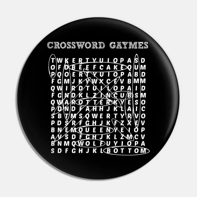 Funny Gay LGBTQ Adult Naughty Humor Slang Crossword Gaymes Puzzle Pin by egcreations