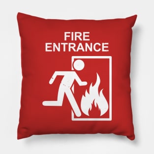 Funny Stupid Fire Warning Sign Hilarious Funny Meme Pillow