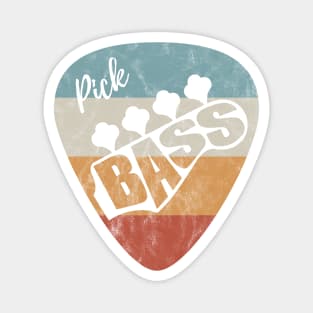 Pick Bass Guitar Vintage Theme Magnet