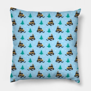 Snowmobile Pattern Pillow